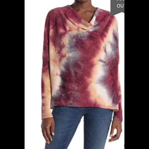 Everleigh Cowl Neck Tie Die Pullover